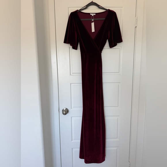Baltic Born | Meghan Velvet Wrap Maxi Dress | Mulberry | S | NWT - Picture 2 of 10